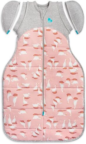 Love to Dream Swaddle UP Transition Bag Warm 2.5 TOG, White Happy Hats, Medium 8-13 lbs, Patented Zip-Off Wings, Gently Help Baby Safely Transition from Being Swaddled to Arms Free Before Rolling Over in Saudi Arabia