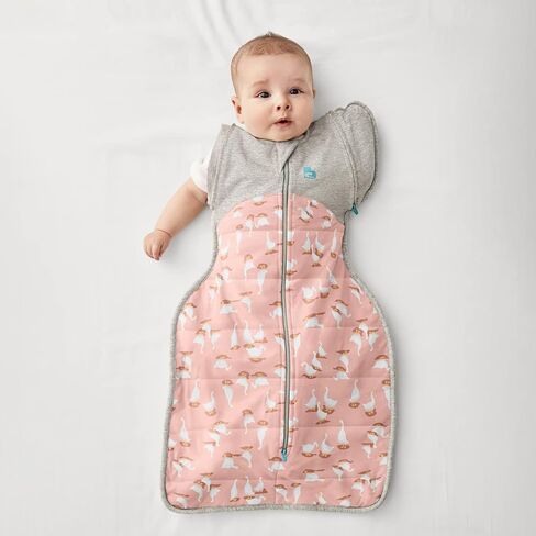 Love to Dream Swaddle UP Transition Bag Warm 2.5 TOG, White Happy Hats, Medium 8-13 lbs, Patented Zip-Off Wings, Gently Help Baby Safely Transition from Being Swaddled to Arms Free Before Rolling Over in Saudi Arabia