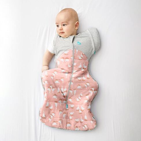 Love to Dream Swaddle UP Transition Bag Warm 2.5 TOG, White Happy Hats, Medium 8-13 lbs, Patented Zip-Off Wings, Gently Help Baby Safely Transition from Being Swaddled to Arms Free Before Rolling Over in Saudi Arabia
