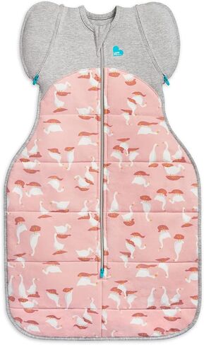 Love to Dream Swaddle UP Transition Bag Warm 2.5 TOG, White Happy Hats, Medium 8-13 lbs, Patented Zip-Off Wings, Gently Help Baby Safely Transition from Being Swaddled to Arms Free Before Rolling Over in Saudi Arabia