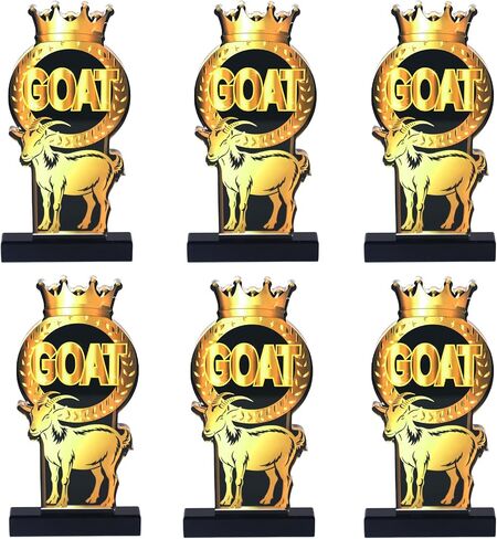 6 Pcs Goat Trophy Award Acrylic Award Greatest of All Time Funny Trophy Award Appreciation Gift for Boss, Coworker, Friend League Champion Award Winner Sports Award Appreciation Recognition Gift in Saudi Arabia