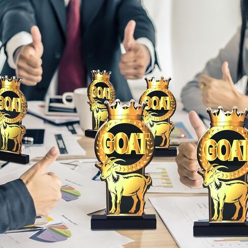 6 Pcs Goat Trophy Award Acrylic Award Greatest of All Time Funny Trophy Award Appreciation Gift for Boss, Coworker, Friend League Champion Award Winner Sports Award Appreciation Recognition Gift in Saudi Arabia