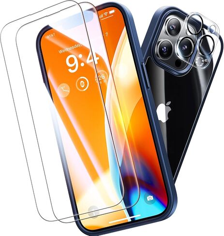 Diamond Clear for iPhone 14 Plus Case with 2X Screen Protector + 2X Camera Lens Protector, [Not Yellowing][Military-Grade Protection] Slim Thin Shockproof Phone Case for 14 Plus, Clear in Saudi Arabia