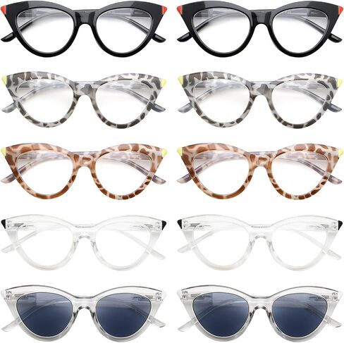 10 Pack Oval Readers Retro Ladies Round Cheaters for Women +0.00 in Saudi Arabia