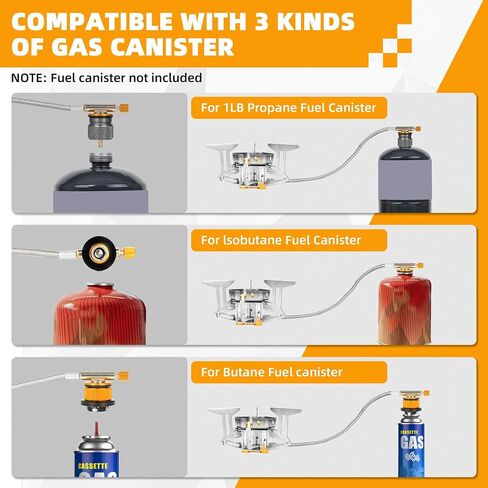 6800W Camping Backpacking Stove, Outdoor Portable Burner Cooking Stove with Fuel Canister Adapter, Piezo Ignition, Carry Case, Foldable Windproof Camping Gas Stove for Picnic Hiking in Saudi Arabia
