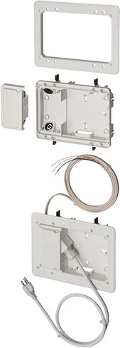 Arlington TVL2508K-1 طقم جسر تلفزيون منخفض المستوى للجدران الضحلة، صندوق 8 بوصة × 5 بوصة، جدار جاف 1/2 بوصة أو 5/8 بوصة، أبيض، عبوة واحدة in Kuwait