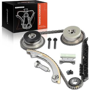 A-Premium Engine Timing Chain Kit W/Damper & Guide & VVT Sprocket [fit DOHC, 4Cyl 2.2 2.4L] Compatible with Chevy & GMC & Pontiac & Buick & Saab & Saturn, fits HHR, Equinox, Regal, 9-5, Sky & More