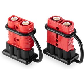 2-4 Gauge Battery Quick Connect Disconnect Electrical Plug Kit 175 Amps Wire Harness Plug for Winch Trailer, 2 Pack, Red
