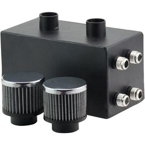JDMSPEED Black Pro Series Oil Catch Can 4 Port All Black -10AN Replacement For Honda Civic Acura Integra