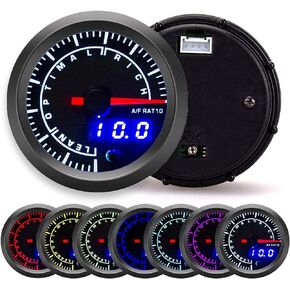 Air/Fuel Ratio AFR Gauge Air Fuel Ratio Gauge for Car 2.5in 12V Air Fuel Ratio Gauge Pointer Display High Accuracy Adjustable Warning Setting for Car