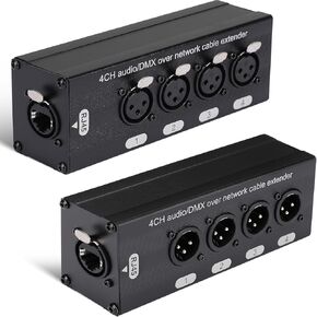 10 Pack 4 Channel 3 Pin Multi Network XLR Cable 3 Pin XLR Male and Female Over RJ45 Ethercon Cable Multi Extender for Stage Lighting and Home Recording Studio Compatible