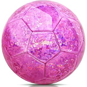 Size 2 Soccer Ball Glitter Pink, Girls Soccer Ball Size 2, Size 2 Soccer Ball, Sparkly Soccer Ball, Kids Outdoors Recreation Ball for Girls Back to School Birthday