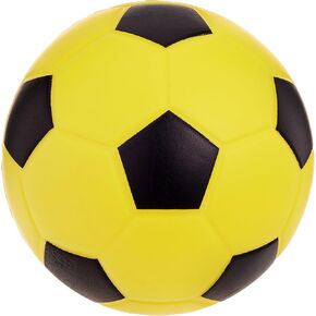 Champion Sports Coated High Density Foam Soccer Ball, Yellow, Black, 4