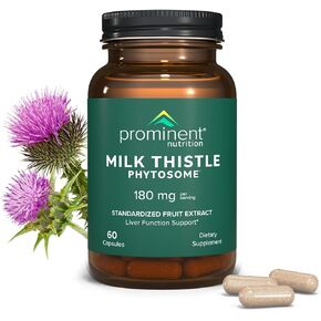 Milk Thistle Phytosome™ Supplement - Liver Function Support - 180 mg, 60 Count