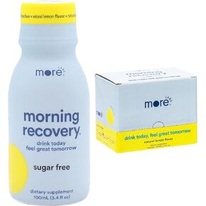 Morning Recovery Electrolyte, Milk Thistle Drink Proprietary Formulation to Hydrate While Drinking for Morning Recovery, Highly Soluble Liquid DHM, Original Lemon, Pack of 6