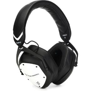 Roland VMH-D1 V-Drums Headphones | Designed by Roland & V-Moda for V-Drums & All Electronic Drum Kits | Immersive Sound | Long Cable for Tangle-Free Drumming | Customizable Shields, Black