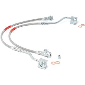 Rough Country Front Stainless Brake Lines for 80-96 F-150/Bronco | 4-6" - 89310S