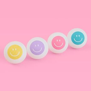 xo, Fetti Ping Pong Smiley Balls - 4 pcs, 40mm | Fun Bachelorette Ping Pong Game, Happy Pastel Birthday Party Decorations, Table Tennis Game, Rainbow, Gag Gift, 21st Bday