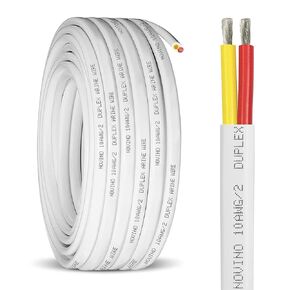 10 Gauge Marine Wire,50ft 10/2 AWG Duplex Maine Grade Wire Tinned Copper Heavy Duty sheathed Wire for Maine/Boat/Automotive/RV/Camper/Trailer