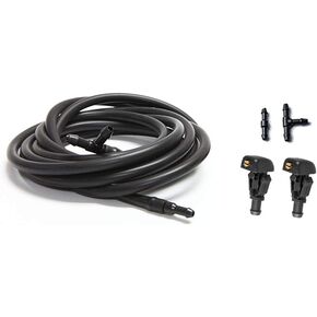 Front Windshield Washer Nozzles Kit for 2004-2013 Ford F150 - Replaces # 3W7Z17603AA Washer Jet and Fluid Hose with Connector