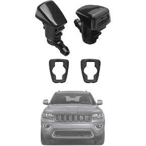 68260443AA Premium Wiper Washer Nozzles Fit for 2005-2023 Jeep Grand Cherokee WK WK2 WL Windshield Washer Fluid Jet Nozzle | Easy to Install | 2 Pack, Ref 55372143AB, Grand Cherokee Accessories