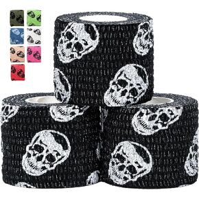 Gymreapers Hook Grip Weightlifting Tape (3 Pack) Premium Adhesive Thumb Skull Tape for Finger Protection, Powerlifting, Exercise & Cross Training - Athletic Sweat Proof Tape