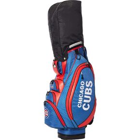 Team Golf MLB Chicago Cubs Victory Golf Cart Bag, 10-way Top with Integrated Dual Handle & External Putter Well, Cooler Pocket, Padded Strap, Umbrella Holder & Removable Rain Hood