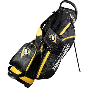 Team Golf NHL Lightweight, 14-Way Top, Spring Action Stand, Insulated Cooler Pocket, Padded Strap, Umbrella Holder & Removable Rain Hood