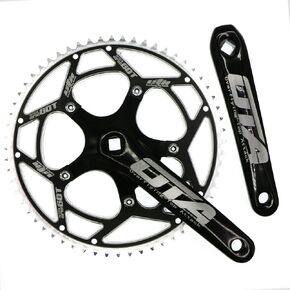 CYSKY Single Speed Crankset Set 60T 170mm Crankarms 130 BCD Fixie Crankset for Single Speed Bike, Fixed Gear Bicycle, Track Road Bike (Square Taper, Black)