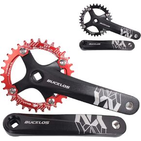 BUCKLOS MTB دراجة جبلية ذات سرعة واحدة مربعة الشكل - 170 مم مجموعة كرنك دراجة مع 104BCD 32/34/36/38/40/42T سلسلة دائرية/بيضاوية مناسبة لدراجة Ebike/ركاب in Kuwait