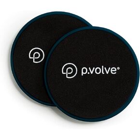 أقراص PVOLVE المنزلقة للتمارين المنزلية ومعدات اللياقة البدنية لاستخدامها على السجاد والخشب والأرضيات لنحت الجذع - تقوية الساقين أثناء رفع وشد المؤخرة