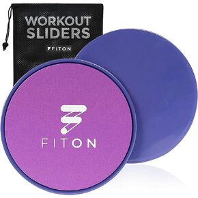 FitOn Sliders with Mesh Pouch, Dual-Sided Core Sliders, Sliders for Working Out Use on Carpet and Hard Floors, Workout Sliders with Thick Cushion, Gliding Disc Fitness and Home Gym Equipment