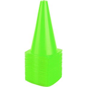 9 Inch Plastic Training Traffic Cones, Sport Cones, Agility Field Marker Cones for Soccer Basketball Football Drills Training, Outdoor Activity or Events - (Set of 10, 12, 15 or 24, 4 Colors)