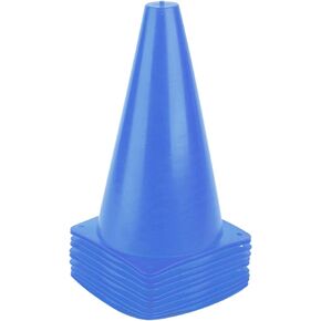9 Inch Plastic Training Traffic Cones, Sport Cones, Agility Field Marker Cones for Soccer Basketball Football Drills Training, Outdoor Activity or Events - (Set of 10, 12, 15 or 24, 4 Colors)
