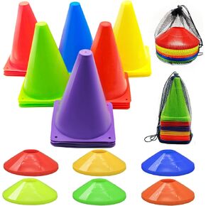 Soccer Cones Set, 84/42Pcs 7"/9" Cones Sports + Disc Cones, Cones for Sports with Carry Bag, Training Cones, Soccer Cones for Training, Plastic Soccer Cones for Drills