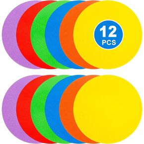 9inch Spot Markers Flat Field Cones， Non Slip Rubber Agility Markers Flat Field Cones ， for Soccer Basketball Sports Speed Agility Training （12 pcs）