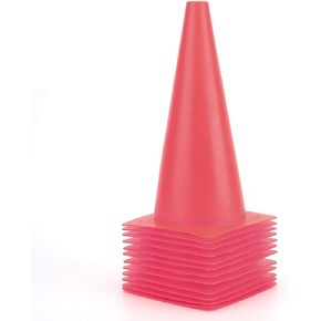12 Inch Traffic Training Cones, Plastic Safety Parking Cones, Agility Field Marker Cones for Soccer Basketball Football Drills Training, Outdoor Sport Activity & Festive Events - 6 Colors