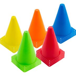 20 PCS 7 inch Plastic Agility Cones for Kids-Mini Traffic Safety Cones-Construction Agility Cones for Party,Drills,Basketball,Soccer,5 Colors