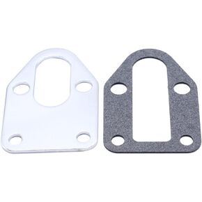 Sbc Chrome Polished plating Fuel Pump Mounting Plate With Gasket 283 305 327 350 383 400 Sb Compatible with Chevy