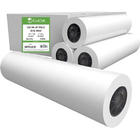 EcoChit 24" x 150' Plotter Paper Rolls 92 Bright 20lb 2" Core, 4 rolls - Every Case Plants Two Trees