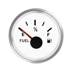 0-90 ohm Fuel Gauge 52mm Dial LED Backlight Waterproof Universal for Car Boat Marine Motorcycle Tractor Generator Yacht, Black Fuel Level Gauge Fuel Tank Meter Gauge