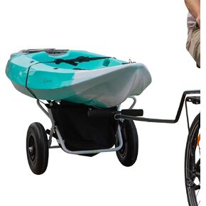 مقطورة كاياك للدراجة ذات رفوف التدفق، وSUPs، وألواح طويلة مع دراجتك - عربة كاياك قابلة للقطر دوللي بما في ذلك وصلة ربط الدراجة، وأشرطة ربط، وحجرة تخزين سهلة الاستخدام in Kuwait