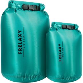 Frelaxy Waterproof Dry Bag 2 Pack/3 Pack, Lightweight Portable Dry Bags, 5L & 15L & 25L Durable Dry Sack Set Keep Gear Dry for Hiking, Camping, Boating, Backpacking, Kayaking (2 Pack - Blue)