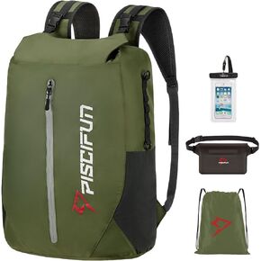 Piscifun Dry Bag Waterproof, Lightweight Dry Backpack with Waist Pouch and Phone Case for Kayaking, Boating 10L 20L 30L