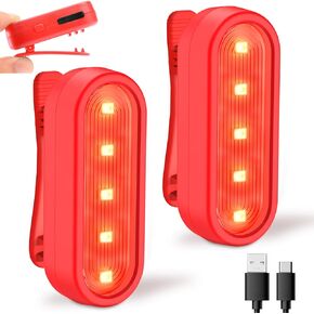 LED Safety Lights Bike Taillights, Bright Red/Green Bicycle Rear Cycling Safety Flashlight, USB C Rechargeable 4 Light Mode Options for Runners, Dogs, Boat, Bike, Walking