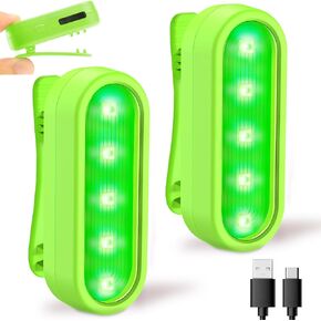 LED Safety Lights Bike Taillights, Bright Red/Green Bicycle Rear Cycling Safety Flashlight, USB C Rechargeable 4 Light Mode Options for Runners, Dogs, Boat, Bike, Walking