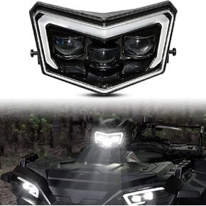 SAUTVS LED Head Light Assembly for Polaris Sportsman 2017-2024, LED Headlight Pod Light Front Lamp with High Beam DRL Halo Rings for Polaris Sportsman XP 1000 850 570 450 2017-2024 Accessories (1PCS)