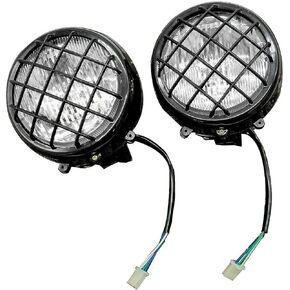 New Left and Right Headlights assembly Lens Bulbs Lights Grills Warrior for Yamaha Banshee 1987-2006