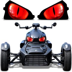 AMR Racing Roadster Headlight Eye Graphics Decal Cover Compatible with Can-Am Ryker 2019-2022 - Eclipse Red, AMR22375