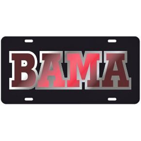 Alabama Crimson Tide Black Bama Laser Cut License Plate